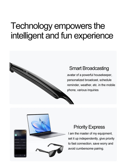LIGE Intelligent Translation Smart Bluetooth Glasses - Wireless Calling Sunglasses with Mic, Touch Control & Voice Assistant - Perfect Gift for All
