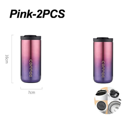 400ml Leak-Proof Stainless Steel Thermal Coffee Mug – Portable Travel Cup, Insulated 304 Thermos, Water Bottle - Perfect Gift for Family, Friends & Yourself