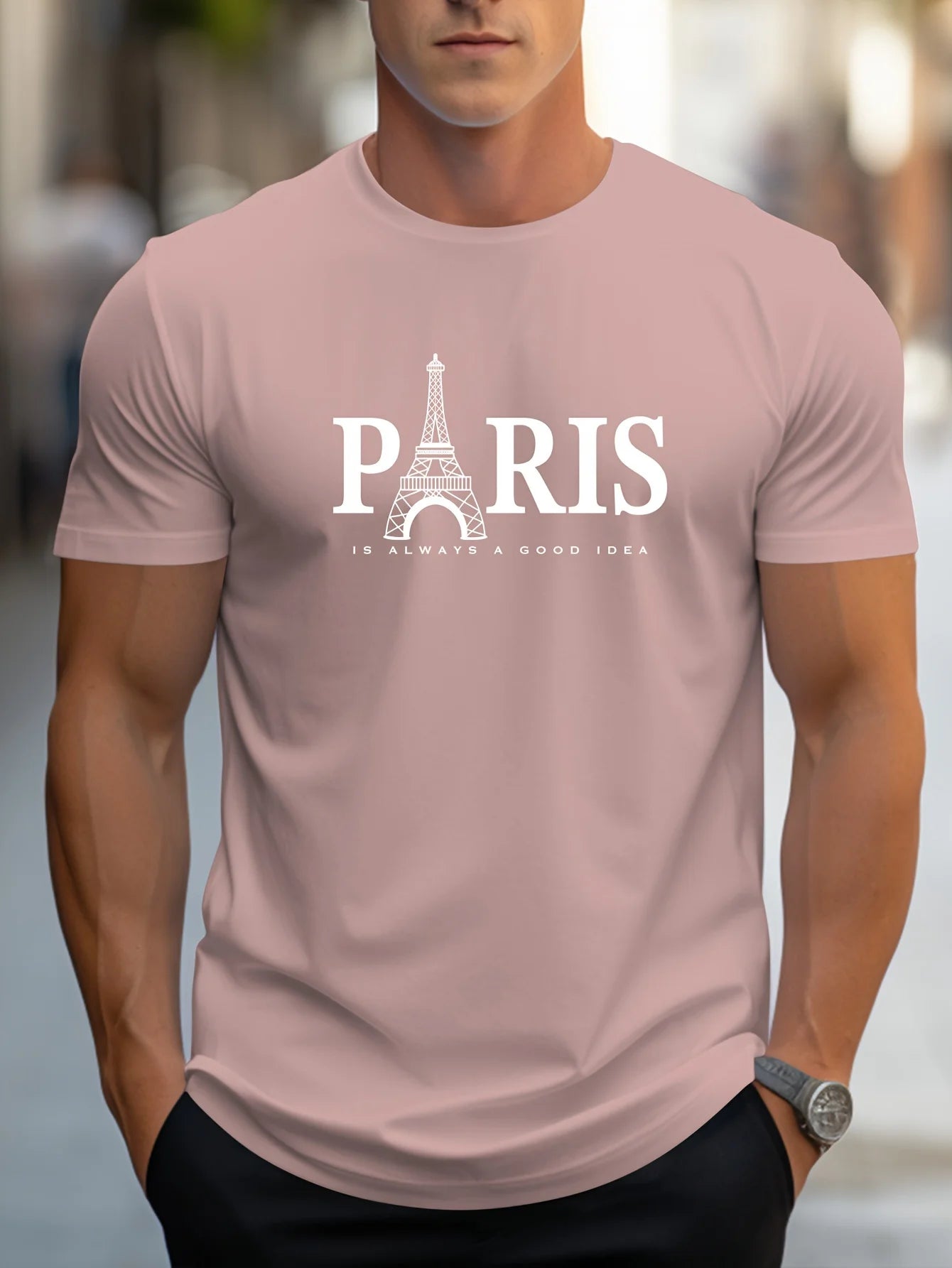 Paris Graphic Men’s T-Shirt – Short Sleeve Fashion Streetwear Pullover, Trendy Oversized Casual Summer Top - Perfect Gift For Him.
