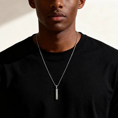 Waterproof Stainless Steel Bar Pendant Necklace – Unisex Minimalist Jewelry