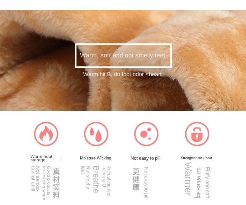 5 Pairs Winter Thermal Wool Cashmere Socks – Warm Seamless Unisex Velvet Sock