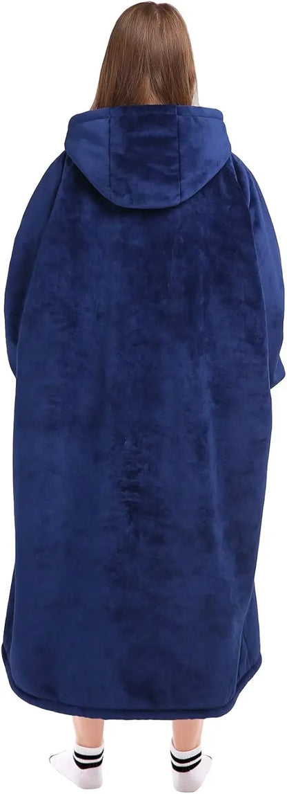 Super Sized Wearable Blanket Hoodie – Soft Hooded Sweatshirt with Sleeves & Pockets—Perfect For Gifting Comfort and Relaxation