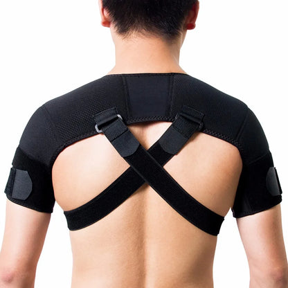 Adjustable Double Shoulder Support Brace – Compression Strap for Pain Relief & Posture Correction - Ideal Gift for Loved Ones