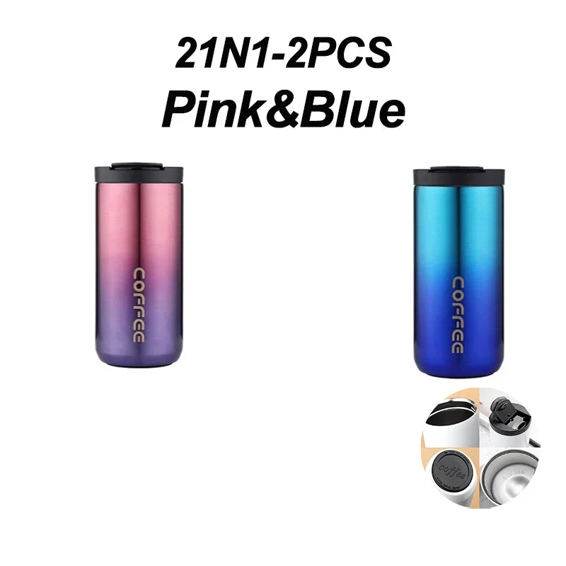 400ml Leak-Proof Stainless Steel Thermal Coffee Mug – Portable Travel Cup, Insulated 304 Thermos, Water Bottle - Perfect Gift for Family, Friends & Yourself