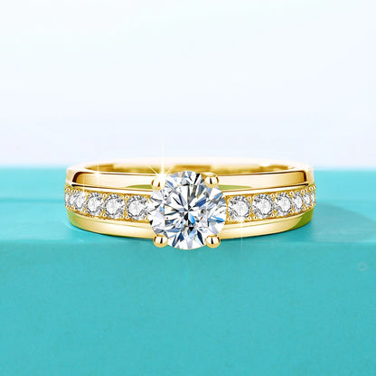 1 Carat Moissanite Engagement Ring for Women – 925 Sterling Silver Rhodium Plated Wedding Jewelry - Elegant Gift for Her