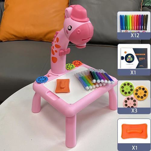 Fun & Learn with Educational LED Projector Drawing Table Toy - Toy Painting kit, instructional board, & children's Painting Set Toys - Ideal Gift for Kids