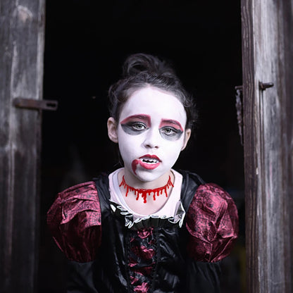 Spooky Halloween Blood Drip Necklace – Fake Vampire Blood Choker for Horror Costume & Party Accessories