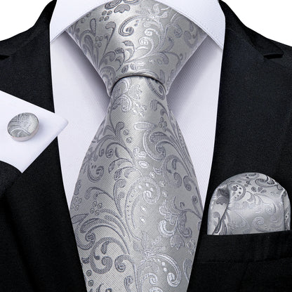 Luxury Orange Paisley Men's Tie Set for Business, Office, Party, Wedding| 3.15 Inch Silk Polyester Necktie, Cufflinks & Pocket Square - Perfect Gift for Him