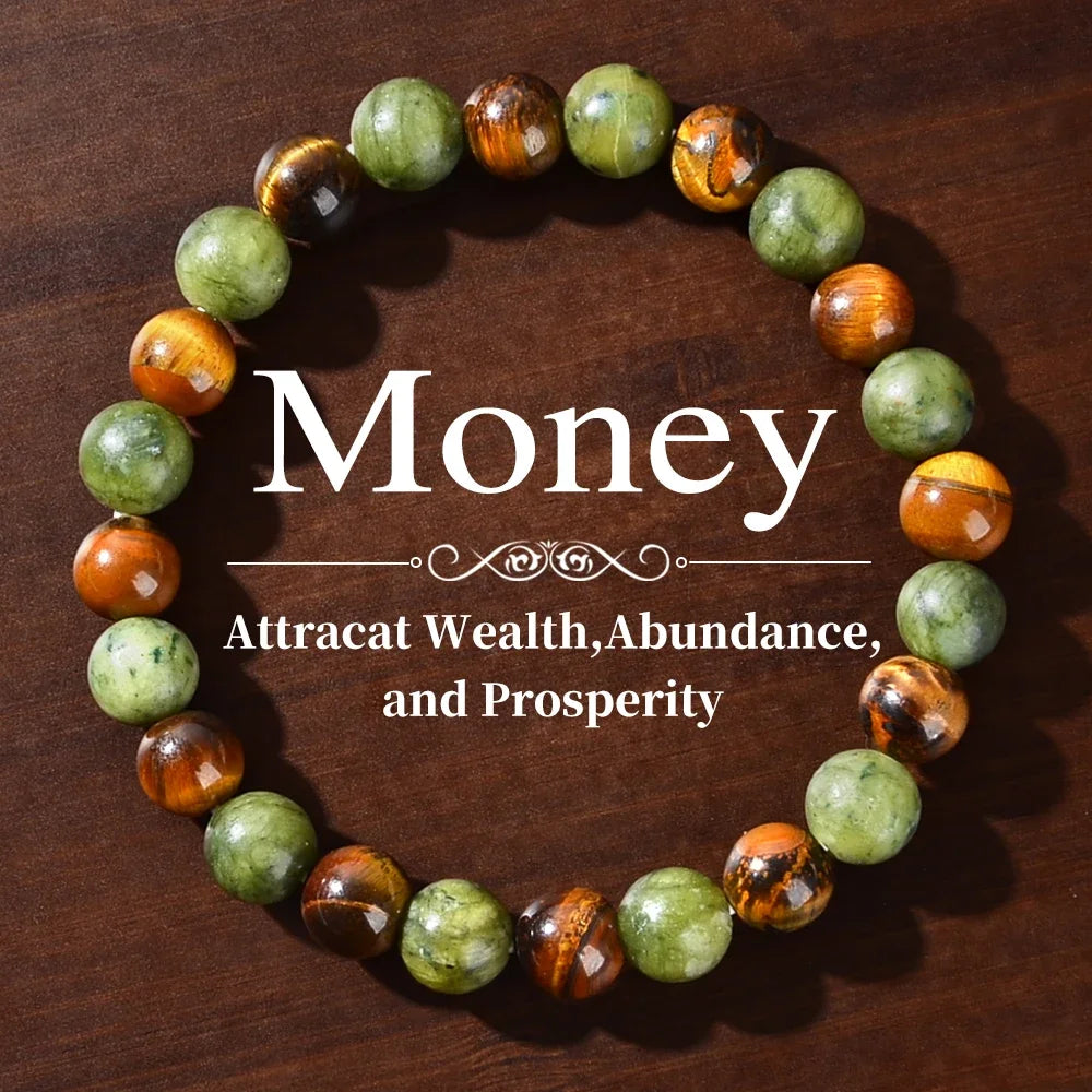 Natural Stone Beaded Bracelet – Healing, Anxiety Relief & Protection