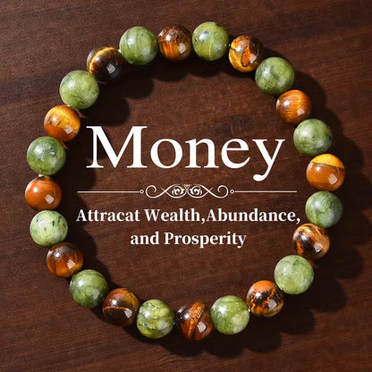 Natural Stone Beaded Bracelet – Healing, Anxiety Relief & Protection