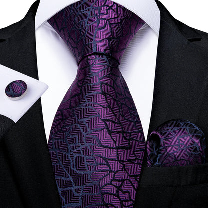 Luxury Orange Paisley Men's Tie Set for Business, Office, Party, Wedding| 3.15 Inch Silk Polyester Necktie, Cufflinks & Pocket Square - Perfect Gift for Him