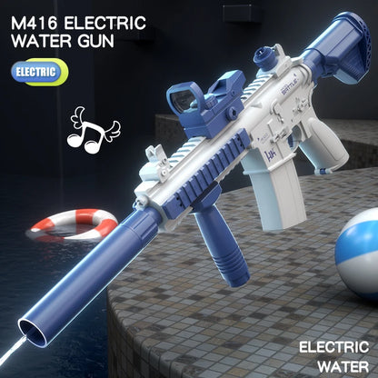 Full Auto M416 Water Gun Toy – Rechargeable Pistol for Beach Battles, Kids & Adult Outdoor Summer Fun - Perfect Gift for Friends & Family