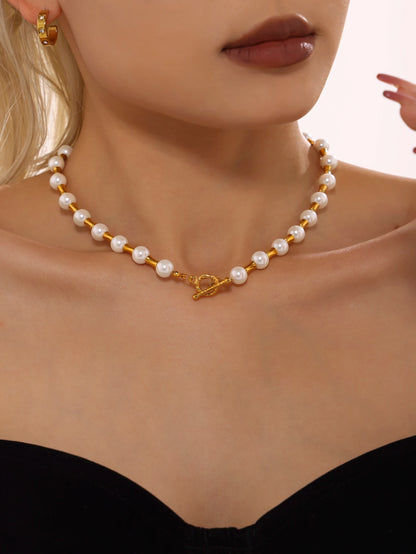 eye-catcher Round Nature Stones Necklace For Women Stainless Steel Chain Gold Plated Fashion Charm Jewelry Gift