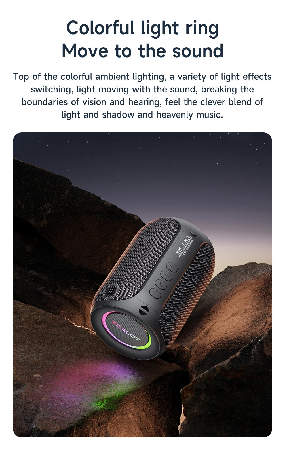 Powerful Bluetooth Speaker with Deep Bass & LED Light – Waterproof Outdoor Soundbox, Wireless Bluetooth  Subwoofer - Perfect Gift for Friends, Family