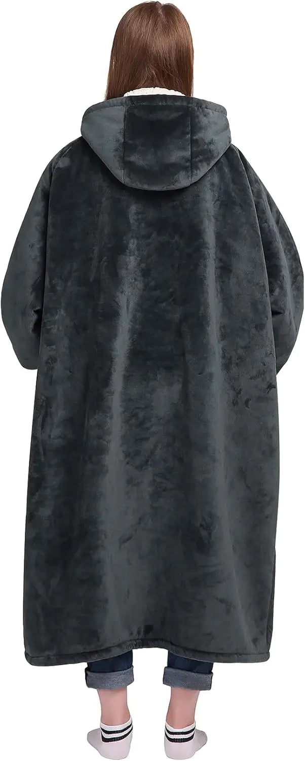 Super Sized Wearable Blanket Hoodie – Soft Hooded Sweatshirt with Sleeves & Pockets—Perfect For Gifting Comfort and Relaxation