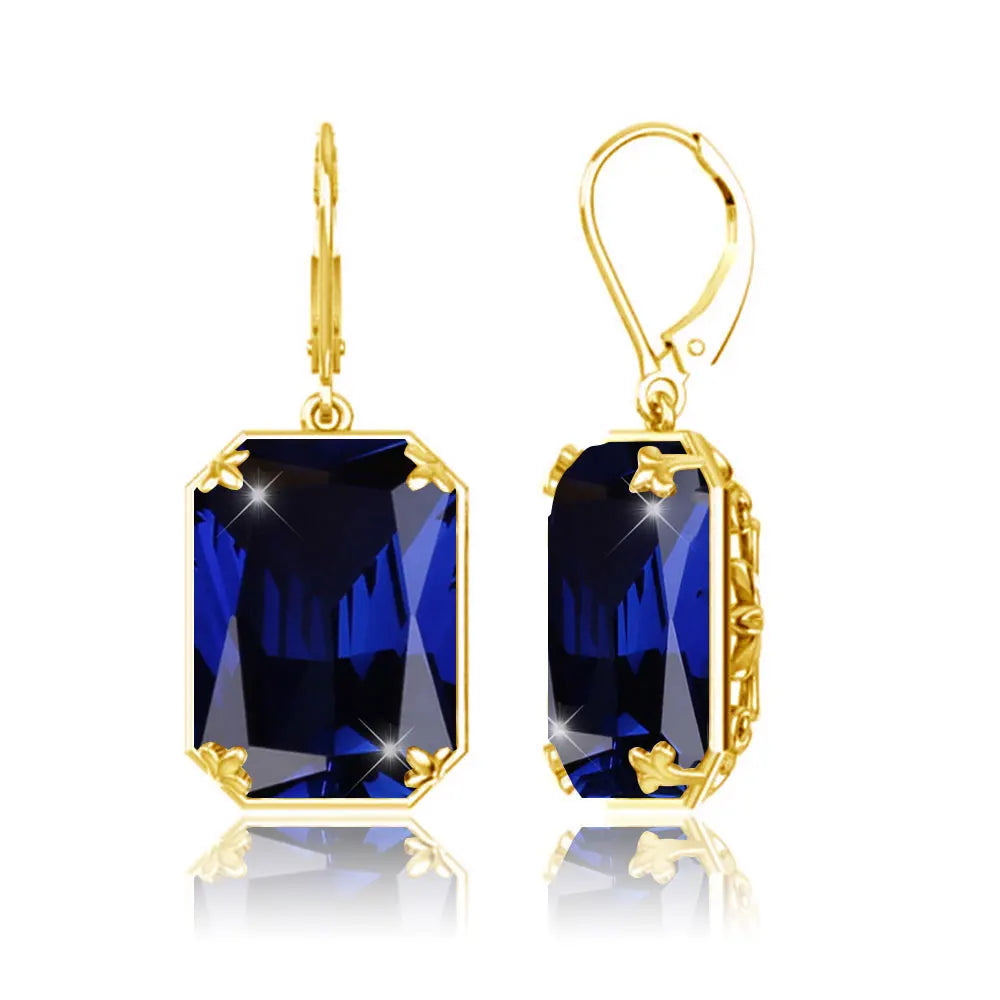 Elegant Ruby Dangle Earrings for Women – 925 Silver 18K Gold Plated Hoops Fine Jewelry for Engagement, Party & Gifting Her