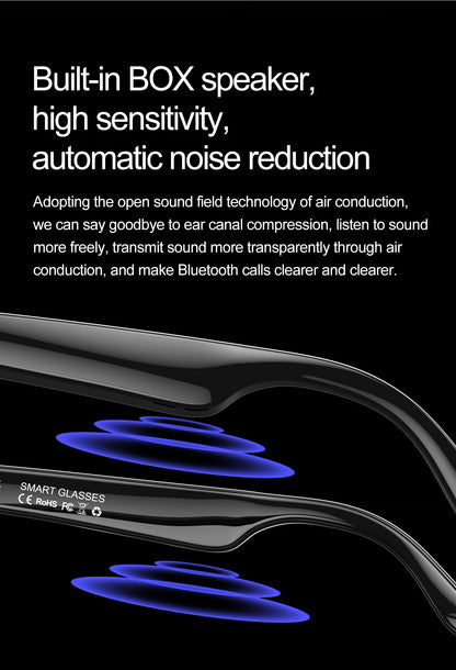 LIGE Intelligent Translation Smart Bluetooth Glasses - Wireless Calling Sunglasses with Mic, Touch Control & Voice Assistant - Perfect Gift for All