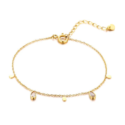 Women’s Minimalist Thin Chain Bracelet Cross Moon Star Charm