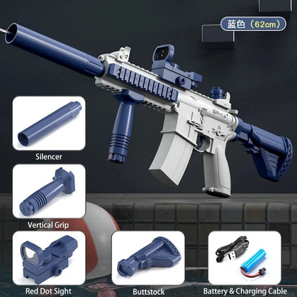 Full Auto M416 Water Gun Toy – Rechargeable Pistol for Beach Battles, Kids & Adult Outdoor Summer Fun - Perfect Gift for Friends & Family