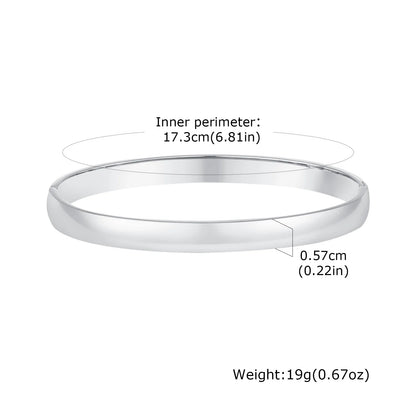 18K Gold Plated Stainless Steel Bangles for Women – 4mm, 5.7mm & 7.7mm Smooth Openable Bracelet, Classic & Elegant Jewelry Accessory
