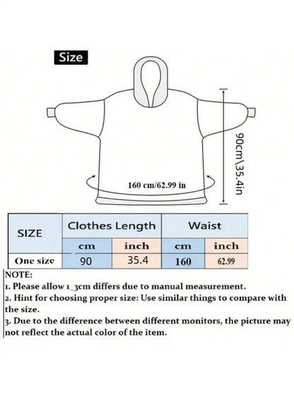 Super Sized Wearable Blanket Hoodie – Soft Hooded Sweatshirt with Sleeves & Pockets—Perfect For Gifting Comfort and Relaxation
