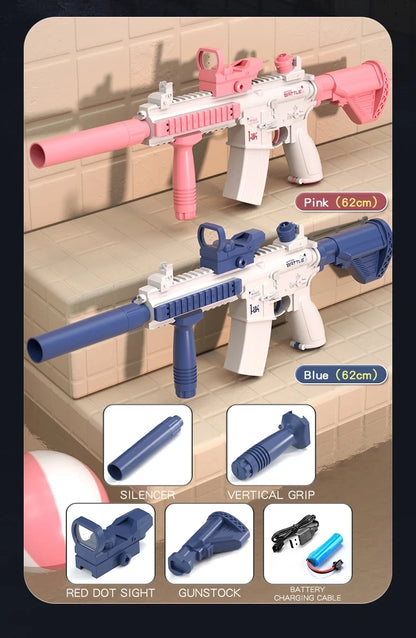 Full Auto M416 Water Gun Toy – Rechargeable Pistol for Beach Battles, Kids & Adult Outdoor Summer Fun - Perfect Gift for Friends & Family
