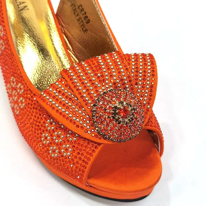 Women’s Wedding Shoes & Matching Diamond Bag Set – Italian Style Girly Glam Look Sandal & Clutch Handbag - Elegant Gift for Her