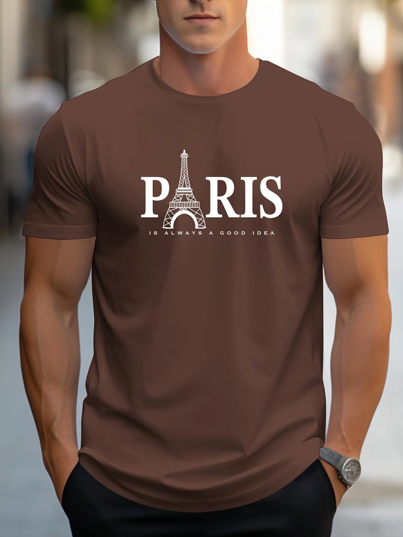 Paris Graphic Men’s T-Shirt – Short Sleeve Fashion Streetwear Pullover, Trendy Oversized Casual Summer Top - Perfect Gift For Him.