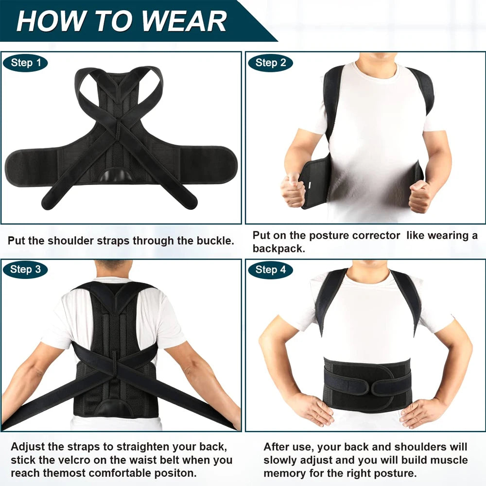 Posture Corrector Back Straightener for Men & Women – Upper Back Brace for Scoliosis & Hunchback Relief - Gift to Express True Love