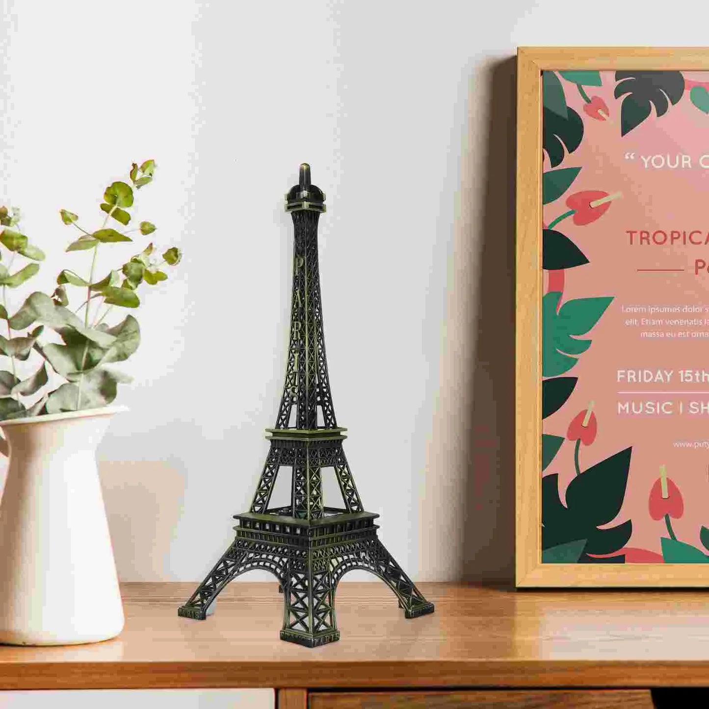 Vintage Paris Eiffel Tower with LED Light – Architecture Craft Souvenir for Home or Event Decor - Perfect Gift To Express True Love