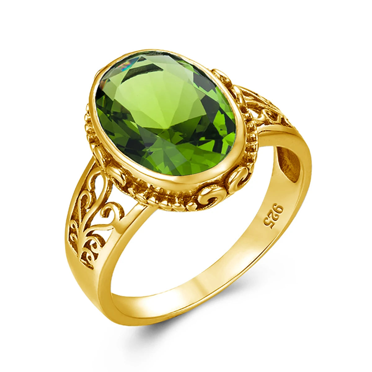 Luxury 10x14mm Oval Cut Yellow Gold Citrine Ring for Women – Art Deco Birthstone Wedding  Party Jewelry - Perfect Gift for Her