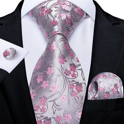 Luxury Orange Paisley Men's Tie Set for Business, Office, Party, Wedding| 3.15 Inch Silk Polyester Necktie, Cufflinks & Pocket Square - Perfect Gift for Him
