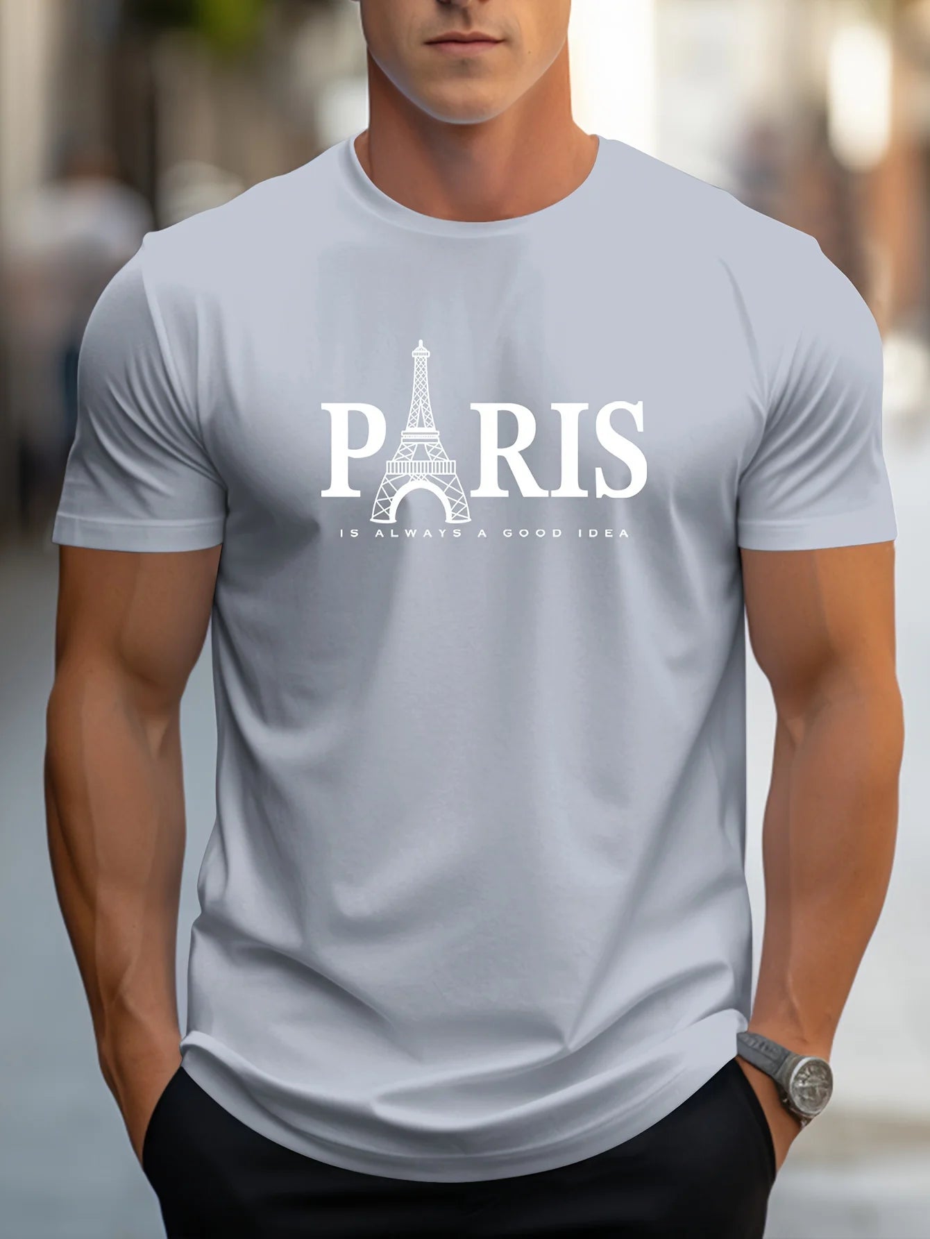 Paris Graphic Men’s T-Shirt – Short Sleeve Fashion Streetwear Pullover, Trendy Oversized Casual Summer Top - Perfect Gift For Him.
