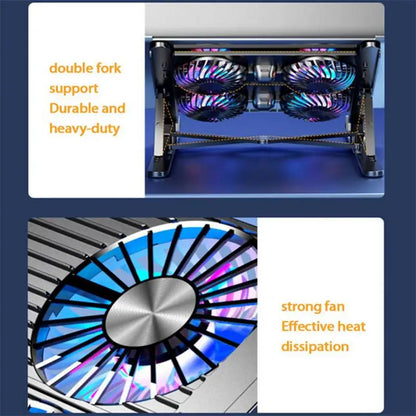 Foldable Laptop Stand Cooling Pad -  Laptop Stand & Cooling Fans, Foldable Support Rack - Ideal Gift for Yourself or Your  Loved Ones