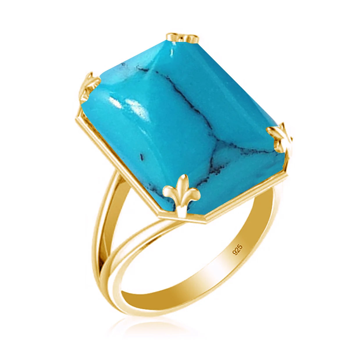 Luxury Rectangle Ruby Women's Ring – 925 Sterling Silver Gold Plated Party Jewelry for Wedding, Birthday, Anniversary & Party - Elegant Gift for Her
