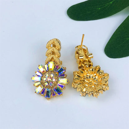 Dubai-Inspired African Gold-Plated 4Pcs Bridal Jewelry Set | Elegant Necklace, Earrings, Bracelet & Ring | Wedding Accessories for Women, Prom & Gift Occasions