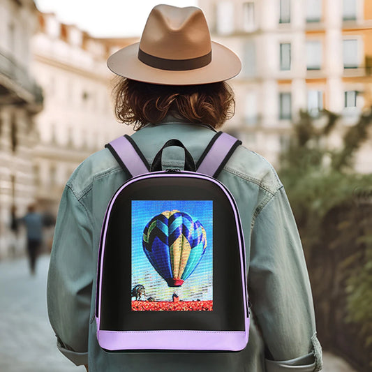 Smart LED Display Backpack with APP Control – Unisex Design Waterproof Motorcycle Pixel Bag for Outdoor & Business Use 