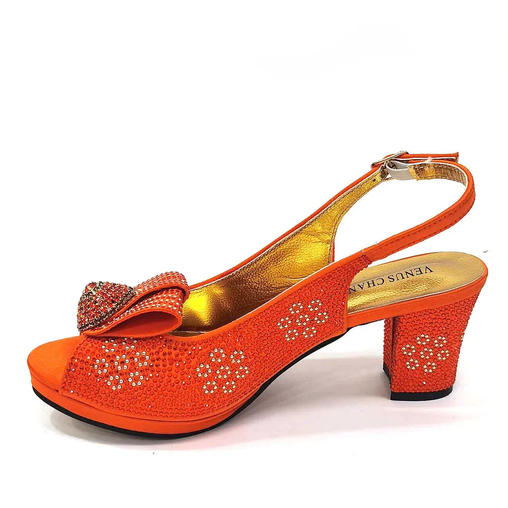 Women’s Wedding Shoes & Matching Diamond Bag Set – Italian Style Girly Glam Look Sandal & Clutch Handbag - Elegant Gift for Her