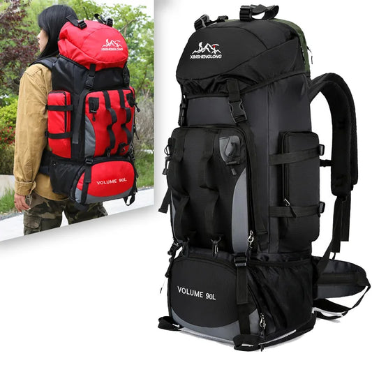 Men's 90L Trekking Bag | Waterproof Outdoor Backpack for Hiking, Camping & Travel Adventures, Heavy-Duty Rucksack | Perfect Gift for Him
