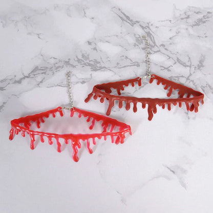 Spooky Halloween Blood Drip Necklace – Fake Vampire Blood Choker for Horror Costume & Party Accessories