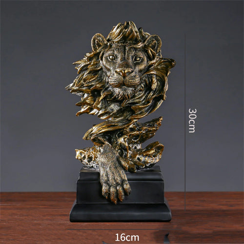 Lion Statue Decorative Resin Sculpture - Modern Home Decor for Living Room, Office or Porch