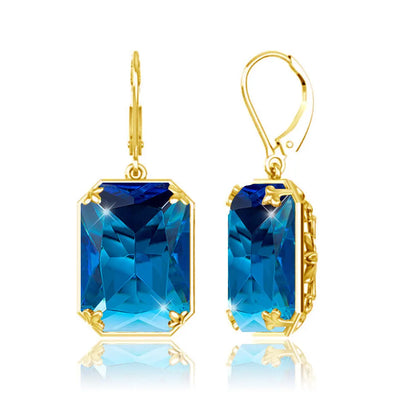 Elegant Ruby Dangle Earrings for Women – 925 Silver 18K Gold Plated Hoops Fine Jewelry for Engagement, Party & Gifting Her