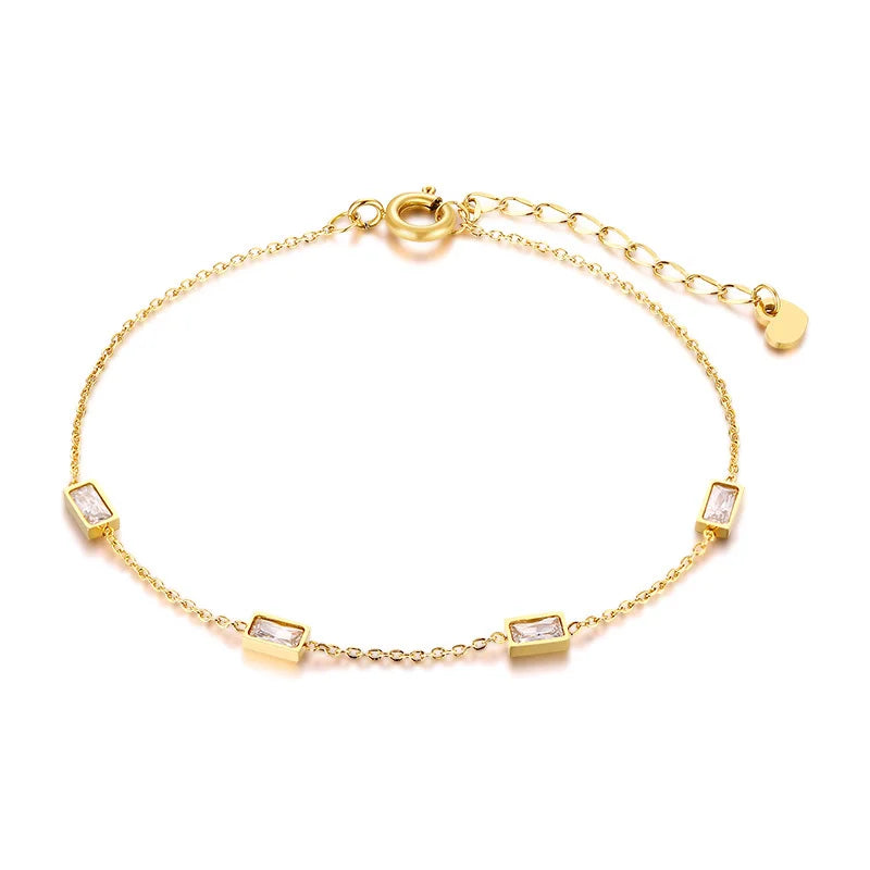Women’s Minimalist Thin Chain Bracelet Cross Moon Star Charm