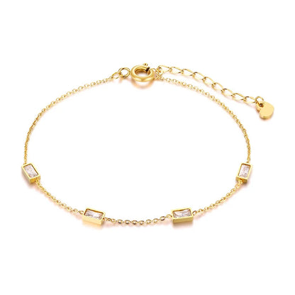 Women’s Minimalist Thin Chain Bracelet Cross Moon Star Charm