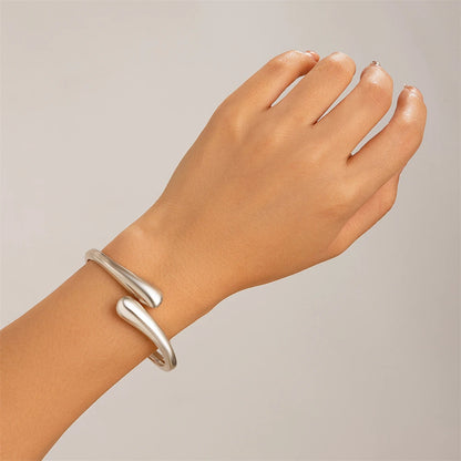 Women’s Wide Chunky Metal Cuff Bracelet – Statement Bangle