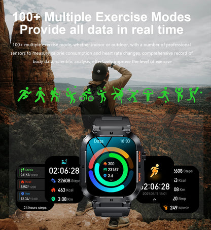 Men's Smartwatch for Android & iPhone By LIGE – Smashproof & Waterproof, 1.96" Display, Bluetooth Call, Fitness Tracker, 400mAh Battery - Perfect Gift for Him
