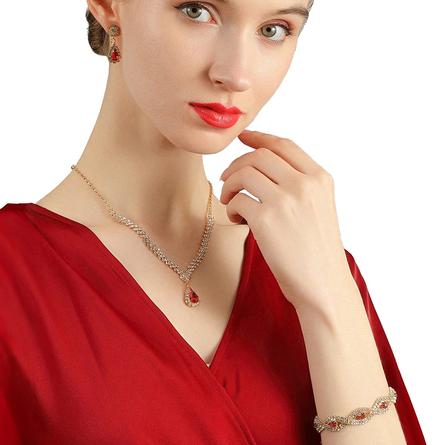 4PCS Evening Purse and Jewelry Set for Women – Glitter Clutch with Matching Necklace, Earrings & Bracelet for Banquet or Bridal Events - Elegant Gift for Her