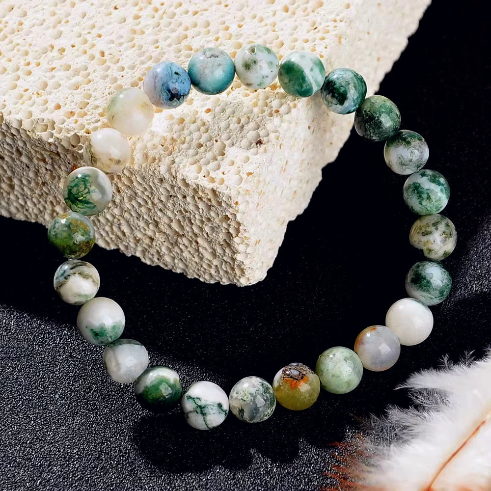 Natural Stone Beaded Bracelet – Healing, Anxiety Relief & Protection