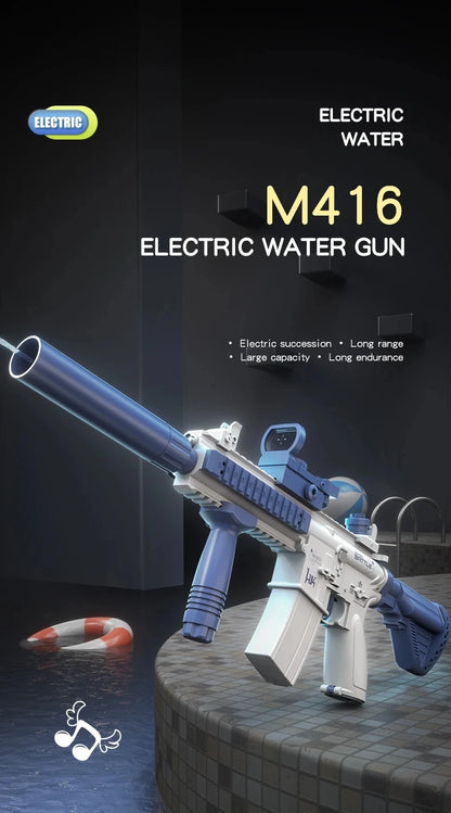 Full Auto M416 Water Gun Toy – Rechargeable Pistol for Beach Battles, Kids & Adult Outdoor Summer Fun - Perfect Gift for Friends & Family