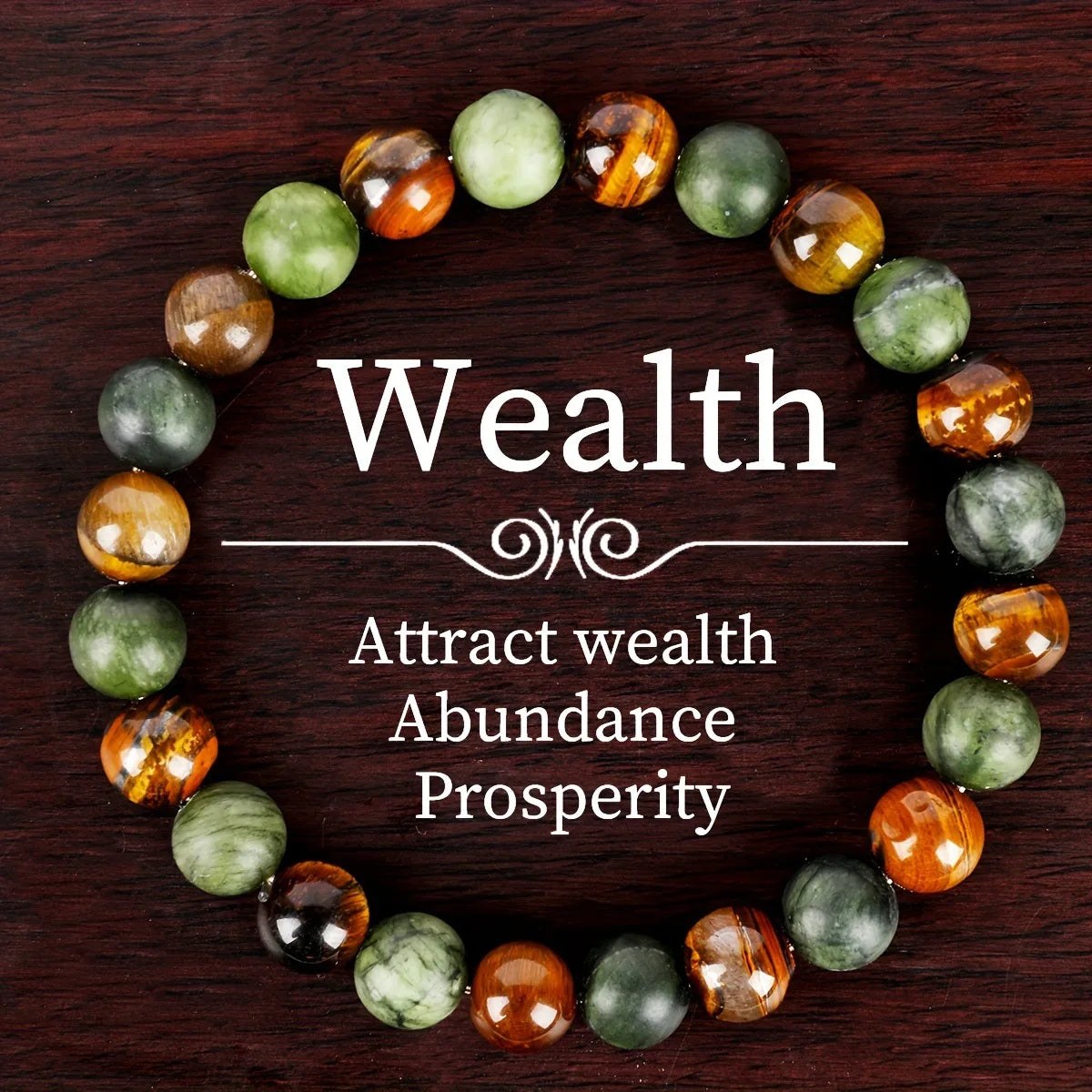 Natural Stone Beaded Bracelet – Healing, Anxiety Relief & Protection